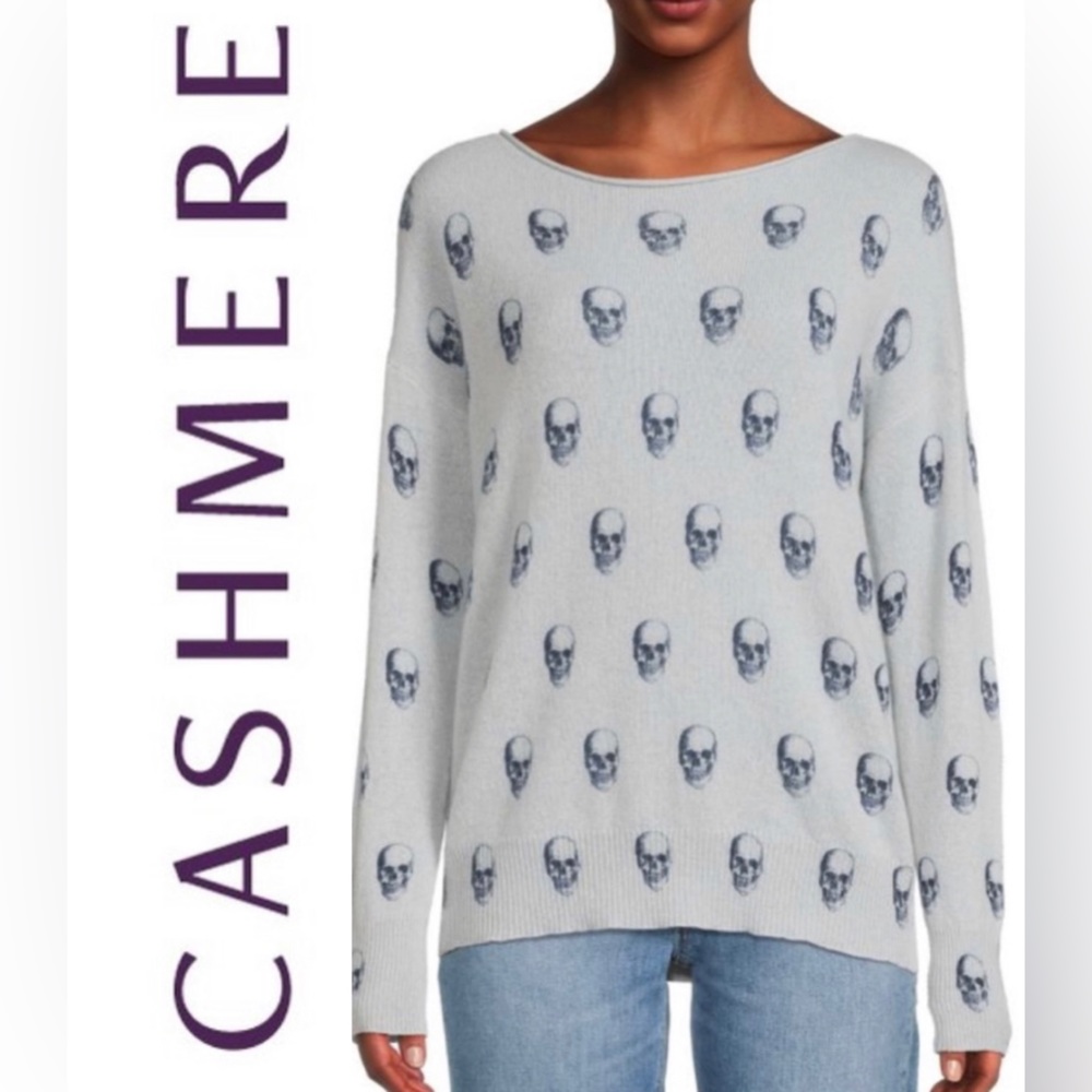 360 CASHMERE💕Gemma Skull Dropped Shoulder Cashmere Sweater Size S